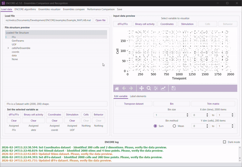 Demo running algorithms